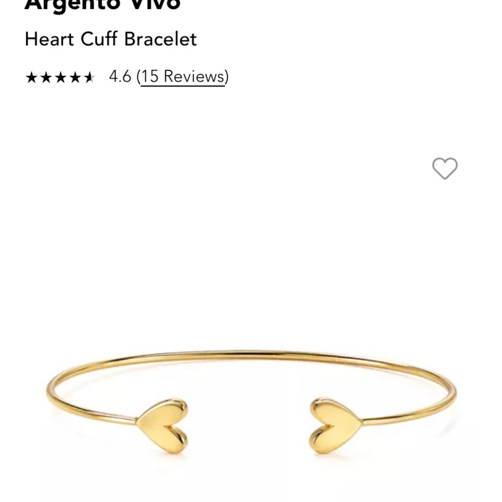 ARGENTO VIVO Heart Cuff Gold Bracelet for Small Wrist